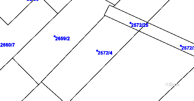 Parcela st. 2572/4 v KÚ Novosedly nad Nežárkou, Katastrální mapa
