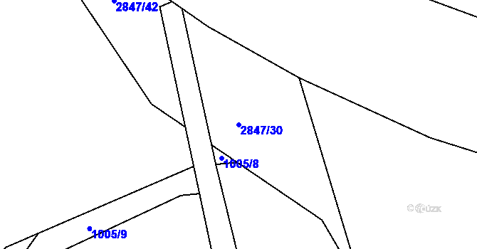 Parcela st. 2847/30 v KÚ Novosedly nad Nežárkou, Katastrální mapa