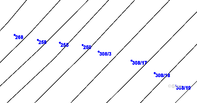 Parcela st. 308/3 v KÚ Novosedly nad Nežárkou, Katastrální mapa