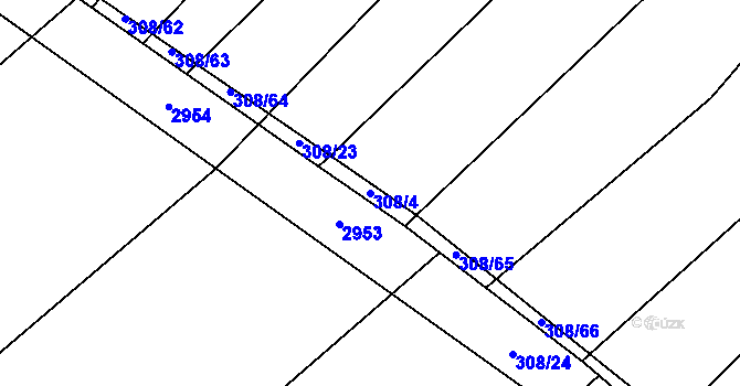 Parcela st. 308/4 v KÚ Novosedly nad Nežárkou, Katastrální mapa