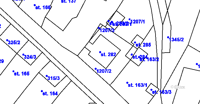 Parcela st. 282 v KÚ Novosedly nad Nežárkou, Katastrální mapa