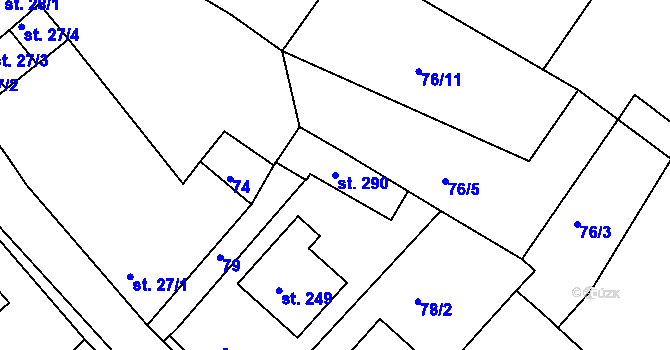 Parcela st. 290 v KÚ Novosedly nad Nežárkou, Katastrální mapa
