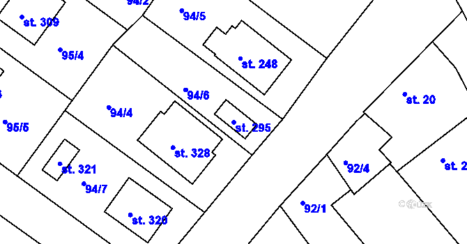 Parcela st. 295 v KÚ Novosedly nad Nežárkou, Katastrální mapa