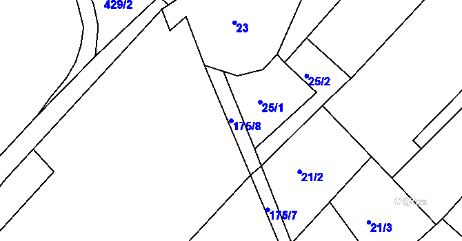 Parcela st. 175/8 v KÚ Novosedly nad Nežárkou, Katastrální mapa