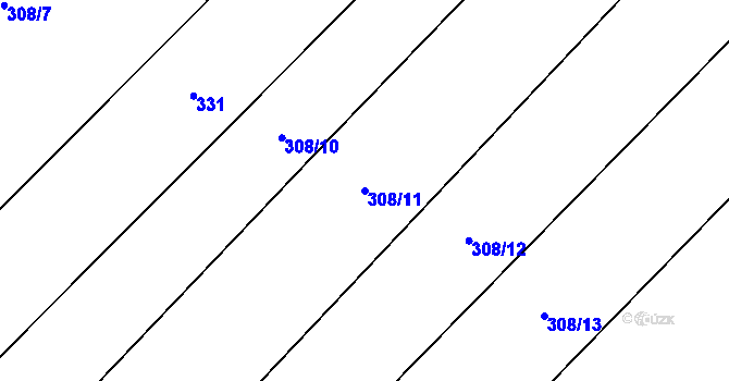 Parcela st. 308/11 v KÚ Novosedly nad Nežárkou, Katastrální mapa