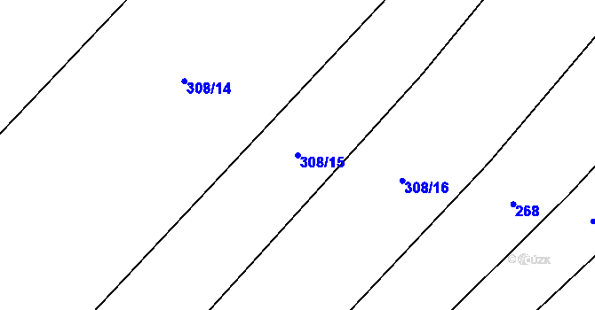 Parcela st. 308/15 v KÚ Novosedly nad Nežárkou, Katastrální mapa