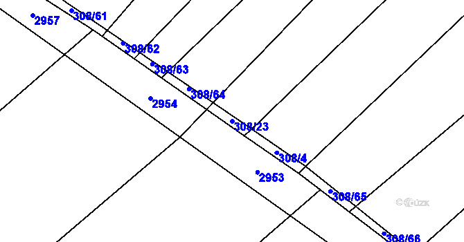 Parcela st. 308/23 v KÚ Novosedly nad Nežárkou, Katastrální mapa
