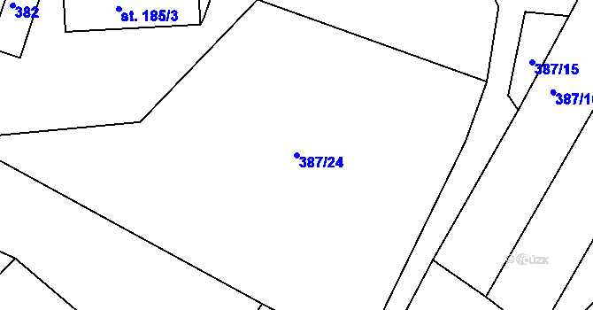 Parcela st. 387/24 v KÚ Novosedly nad Nežárkou, Katastrální mapa