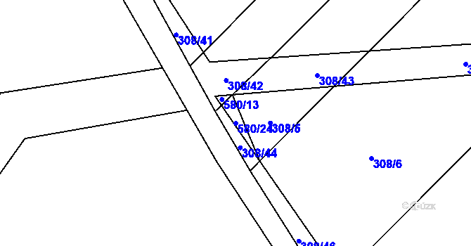Parcela st. 580/24 v KÚ Novosedly nad Nežárkou, Katastrální mapa