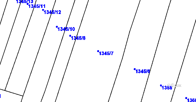 Parcela st. 1345/7 v KÚ Novosedly nad Nežárkou, Katastrální mapa