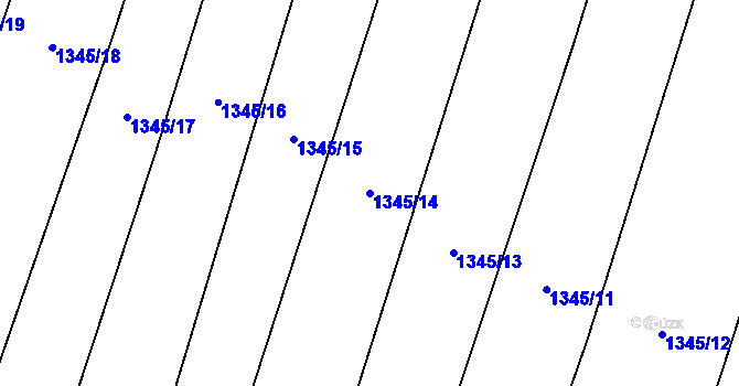 Parcela st. 1345/14 v KÚ Novosedly nad Nežárkou, Katastrální mapa