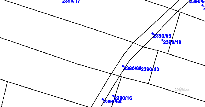 Parcela st. 2390/42 v KÚ Novosedly nad Nežárkou, Katastrální mapa
