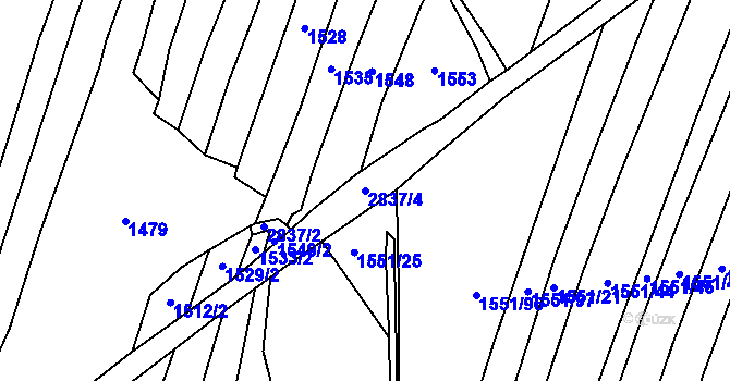 Parcela st. 2837/4 v KÚ Novosedly nad Nežárkou, Katastrální mapa