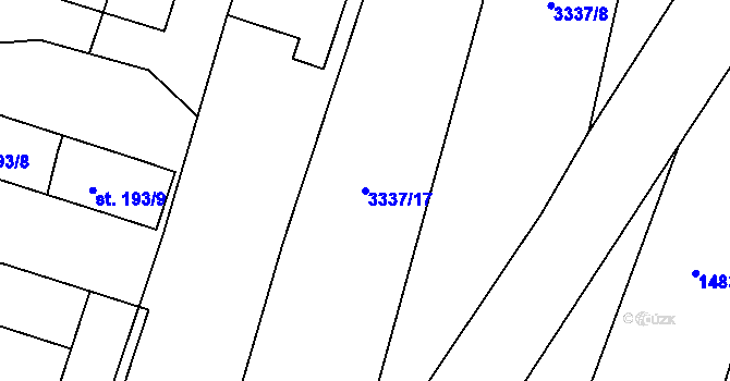 Parcela st. 3337/17 v KÚ Novosedly nad Nežárkou, Katastrální mapa