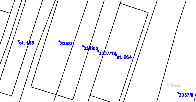 Parcela st. 3337/19 v KÚ Novosedly nad Nežárkou, Katastrální mapa