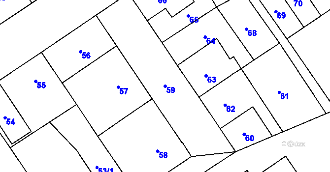 Parcela st. 59 v KÚ Nový Bohumín, Katastrální mapa