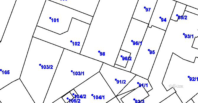 Parcela st. 98 v KÚ Nový Bohumín, Katastrální mapa
