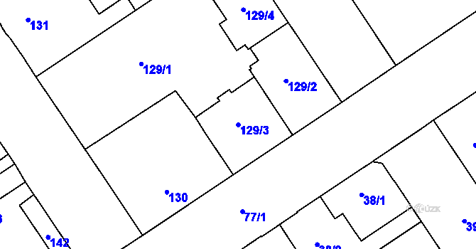Parcela st. 129/3 v KÚ Nový Bohumín, Katastrální mapa