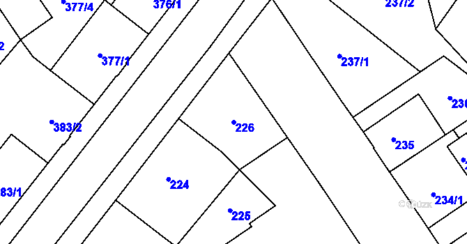 Parcela st. 226 v KÚ Nový Bohumín, Katastrální mapa