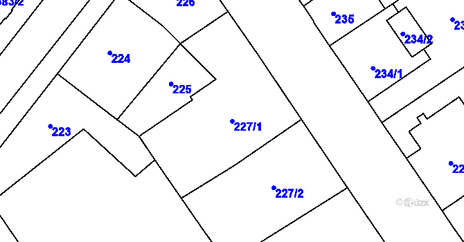 Parcela st. 227/1 v KÚ Nový Bohumín, Katastrální mapa