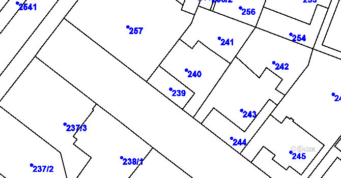 Parcela st. 239 v KÚ Nový Bohumín, Katastrální mapa