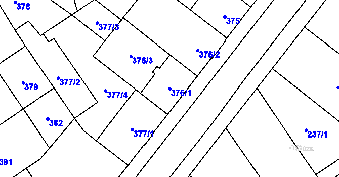 Parcela st. 376/1 v KÚ Nový Bohumín, Katastrální mapa