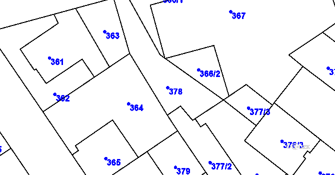 Parcela st. 378 v KÚ Nový Bohumín, Katastrální mapa
