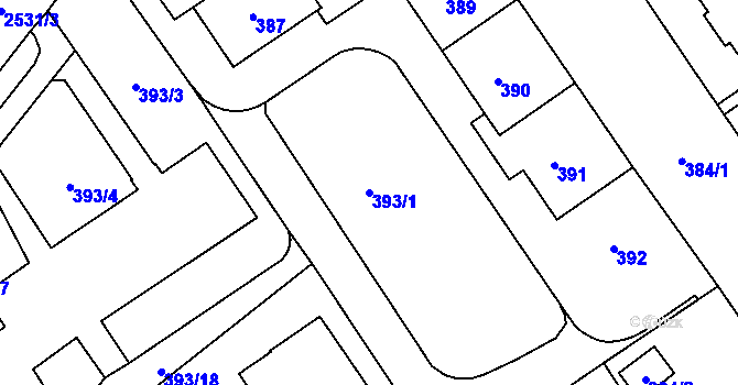 Parcela st. 393/1 v KÚ Nový Bohumín, Katastrální mapa
