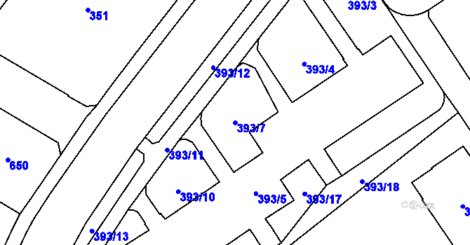Parcela st. 393/7 v KÚ Nový Bohumín, Katastrální mapa