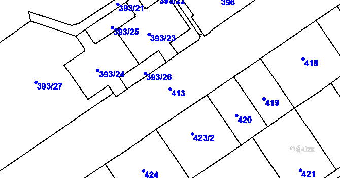 Parcela st. 413 v KÚ Nový Bohumín, Katastrální mapa