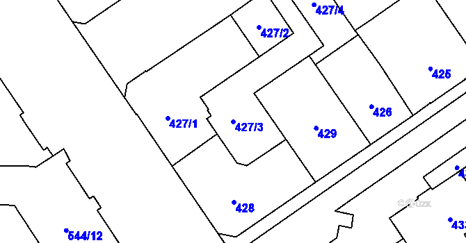 Parcela st. 427/3 v KÚ Nový Bohumín, Katastrální mapa