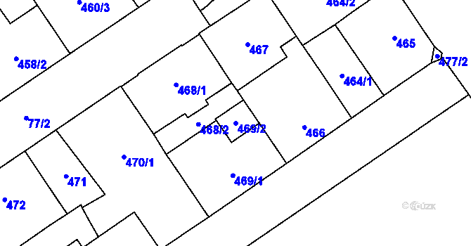 Parcela st. 469/2 v KÚ Nový Bohumín, Katastrální mapa