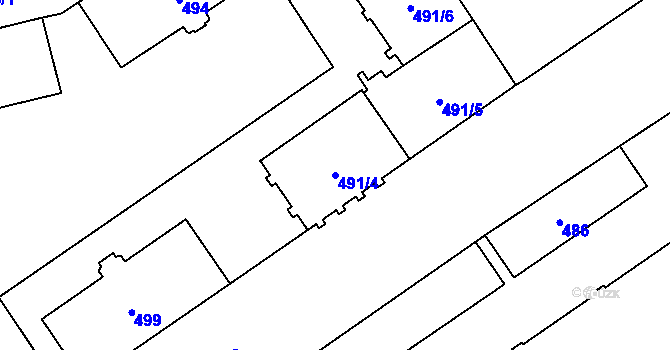 Parcela st. 491/4 v KÚ Nový Bohumín, Katastrální mapa