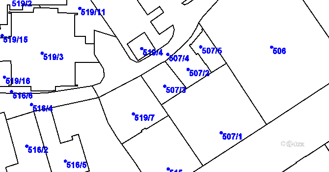 Parcela st. 507/3 v KÚ Nový Bohumín, Katastrální mapa