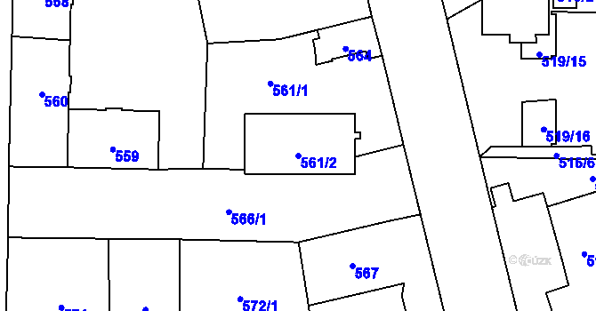 Parcela st. 561/2 v KÚ Nový Bohumín, Katastrální mapa