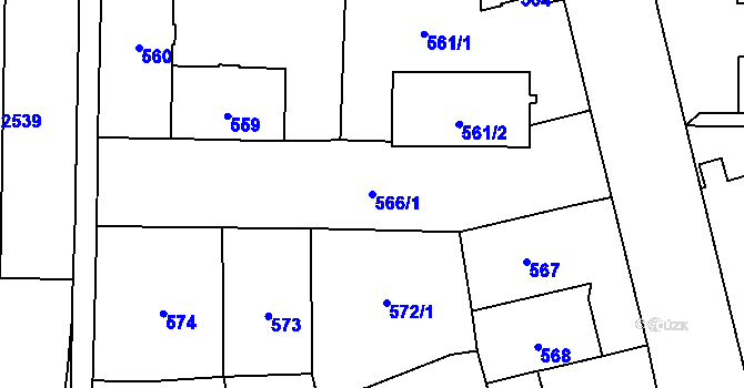 Parcela st. 566/1 v KÚ Nový Bohumín, Katastrální mapa