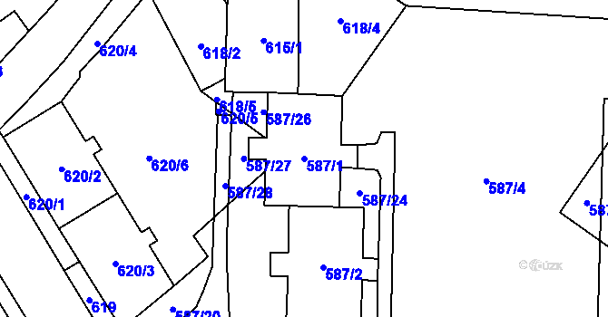 Parcela st. 587/1 v KÚ Nový Bohumín, Katastrální mapa