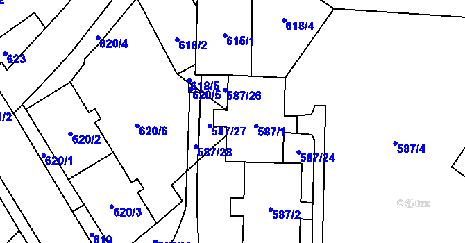 Parcela st. 587/22 v KÚ Nový Bohumín, Katastrální mapa