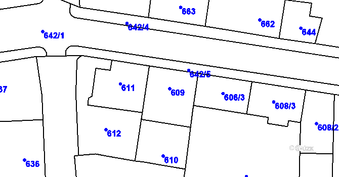 Parcela st. 609 v KÚ Nový Bohumín, Katastrální mapa