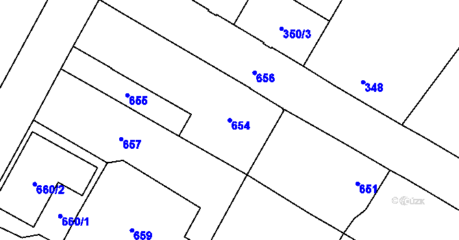 Parcela st. 654 v KÚ Nový Bohumín, Katastrální mapa