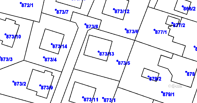 Parcela st. 873/13 v KÚ Nový Bohumín, Katastrální mapa