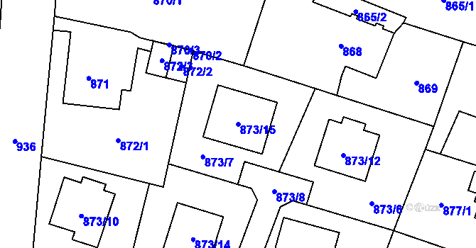 Parcela st. 873/15 v KÚ Nový Bohumín, Katastrální mapa