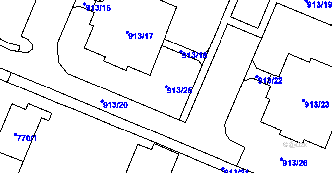 Parcela st. 913/25 v KÚ Nový Bohumín, Katastrální mapa