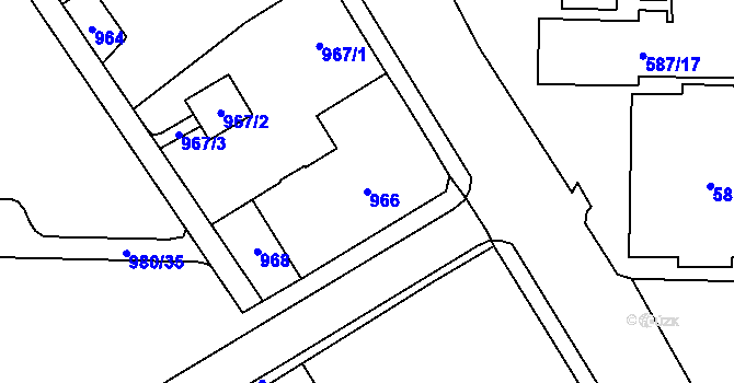 Parcela st. 966 v KÚ Nový Bohumín, Katastrální mapa