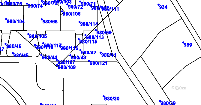 Parcela st. 980/41 v KÚ Nový Bohumín, Katastrální mapa