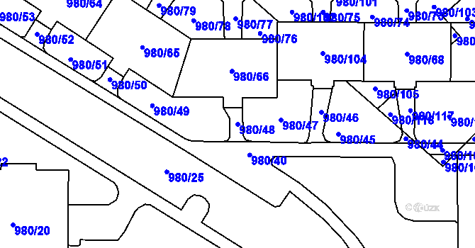 Parcela st. 980/48 v KÚ Nový Bohumín, Katastrální mapa