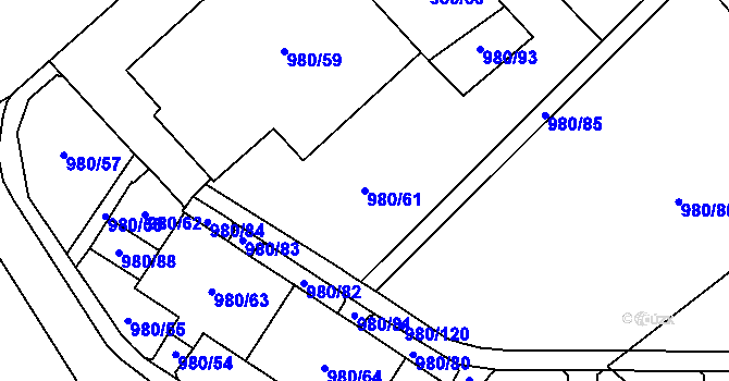 Parcela st. 980/61 v KÚ Nový Bohumín, Katastrální mapa