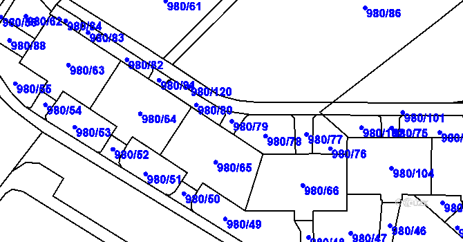 Parcela st. 980/79 v KÚ Nový Bohumín, Katastrální mapa