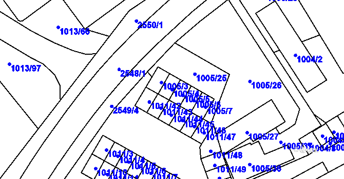 Parcela st. 1005/4 v KÚ Nový Bohumín, Katastrální mapa
