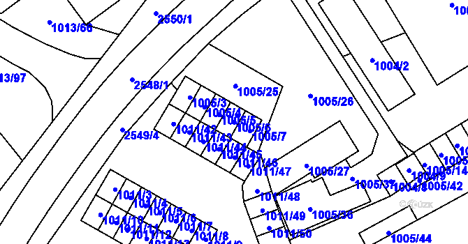 Parcela st. 1005/6 v KÚ Nový Bohumín, Katastrální mapa